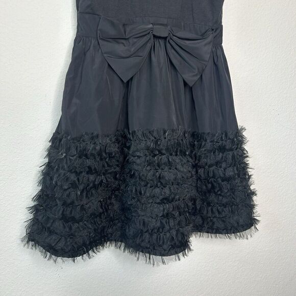 Twelve by Twelve Black Tiered Tulle Bow Back Fit and Flare Dress S - Picture 10 of 11